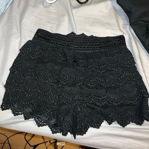 Black lace shorts